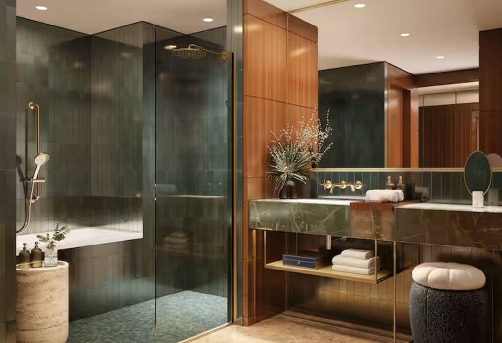 conrad hamburg guestroom bathroom Conrad Hamburg: First Conrad Hotel in Germany Opens October 2025