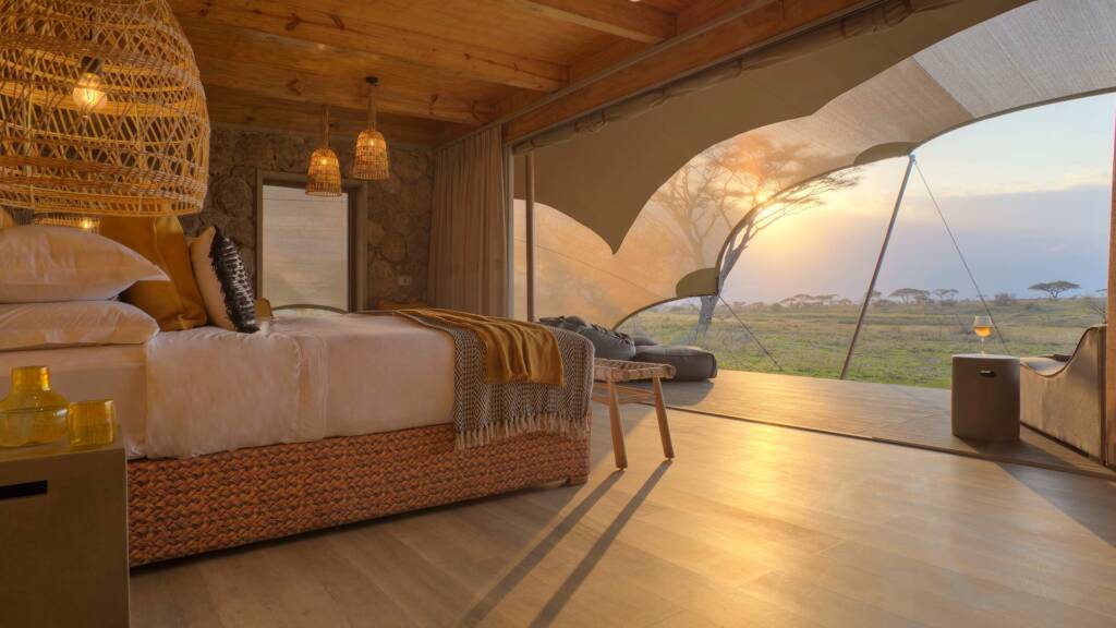 World of Hyatt_Asilia Africa Tent_interior_sunset