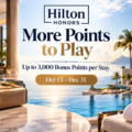 New Hilton Honors More Points to Play Promotion 2026: Up to 3,000 Bonus Points per Stay